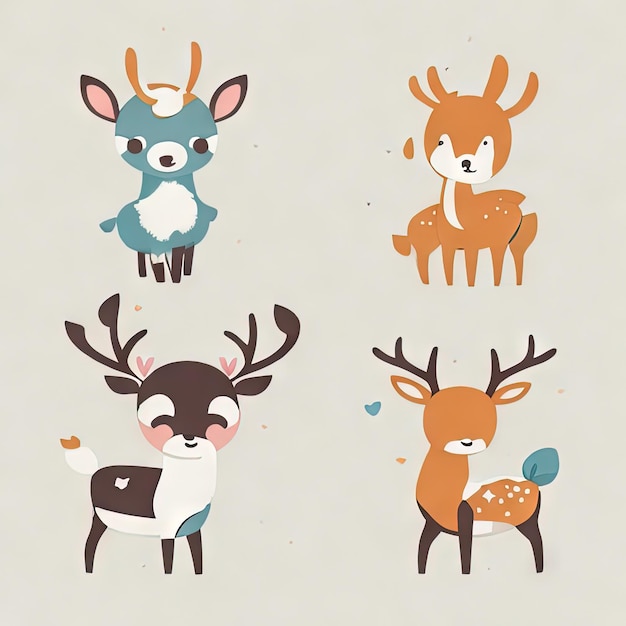 Collection de logos d'animaux mignons Kawaii