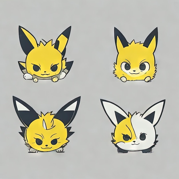 Collection de logos d'animaux mignons Kawaii