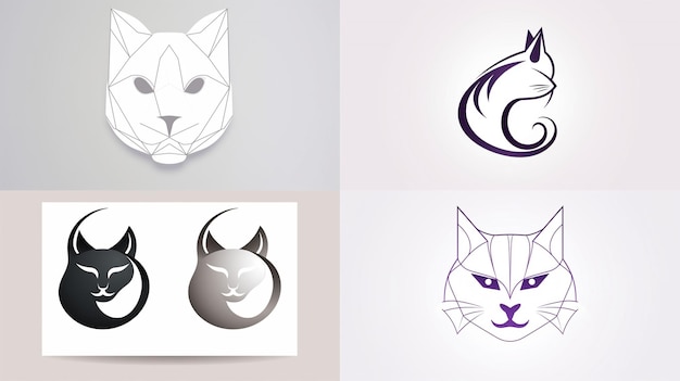 Une collection de logos pour un chat et un chat.