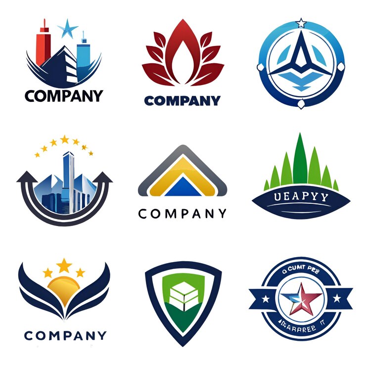 Photo une collection de logos pour les entreprises et les entreprises