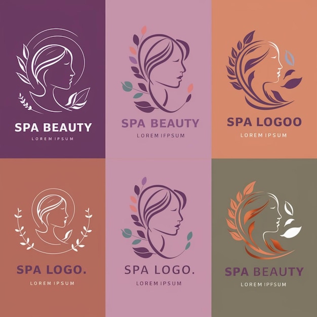 Photo une collection de logos pour le salon de spa et le spa