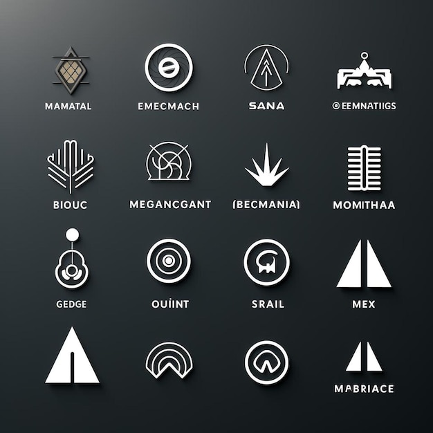 Photo collection de logos vectoriels de conception plate minimalistes pour les marques