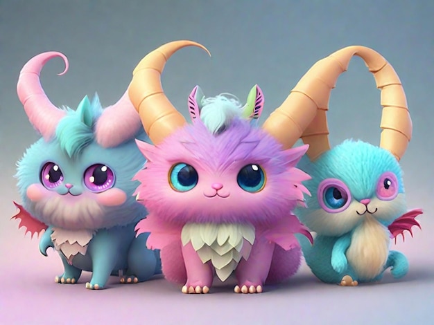 une collection de monstres mignons