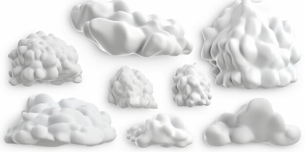Une collection de nuages blancs avec les mots "nuage" en bas.