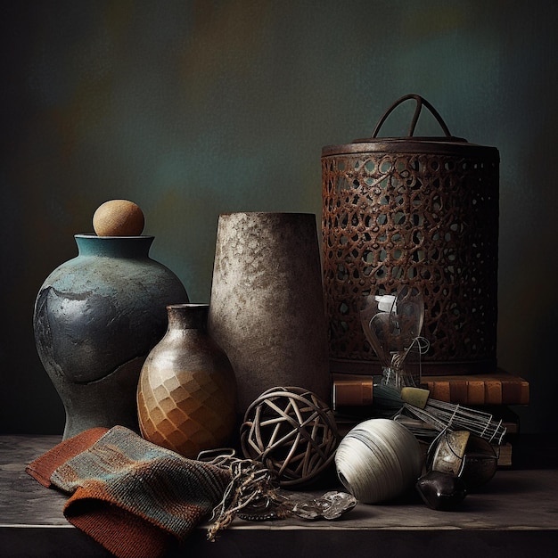 Photo une collection d'objets dans une composition unique