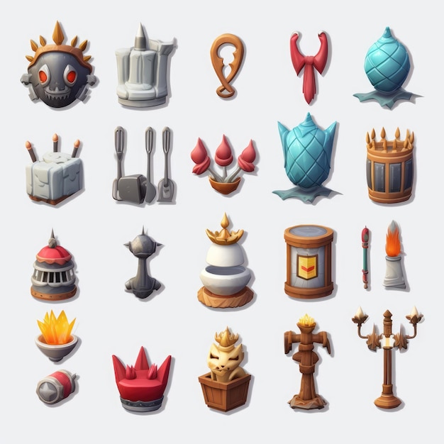 Une collection d'objets différents, dont un qui a beaucoup de symboles différents.