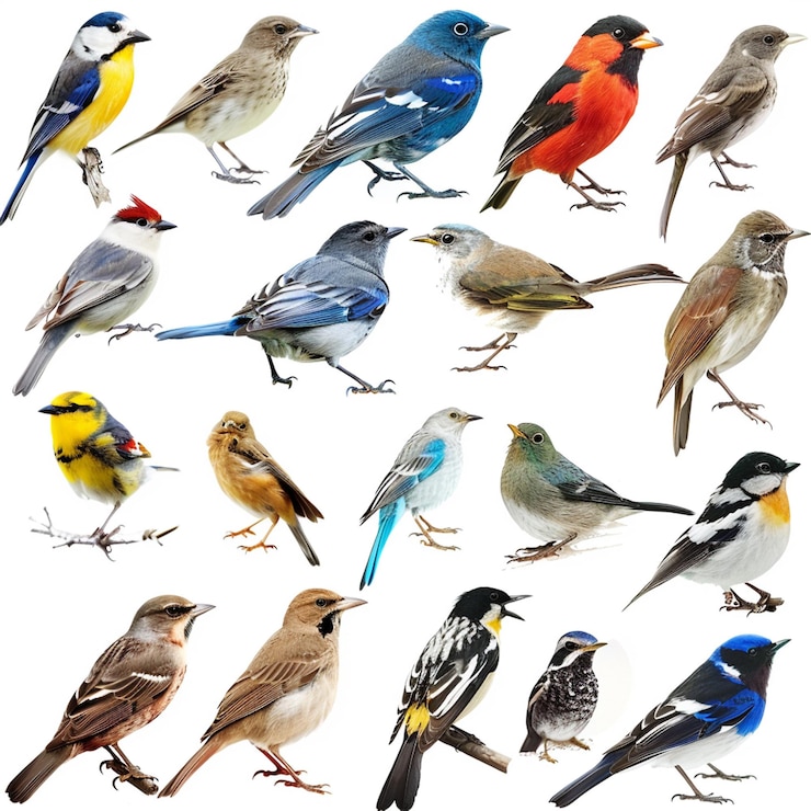 Photo une collection d'oiseaux