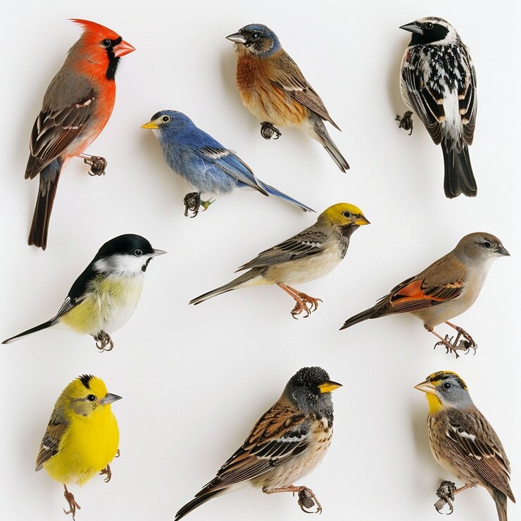Photo une collection d'oiseaux