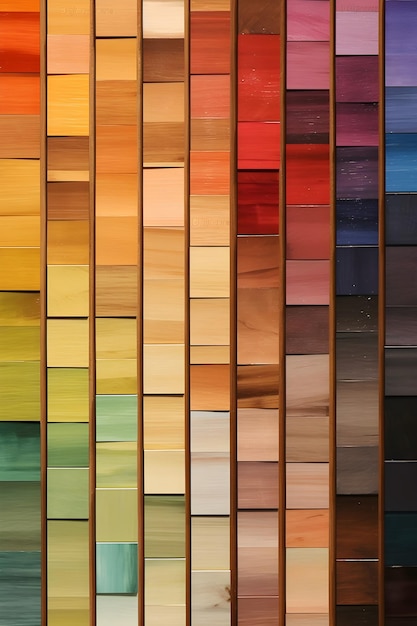 Photo une collection de panneaux de bois colorés aux couleurs de l'arc-en-ciel.