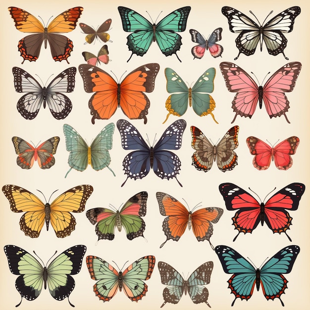 Une collection de papillons du livre par personne