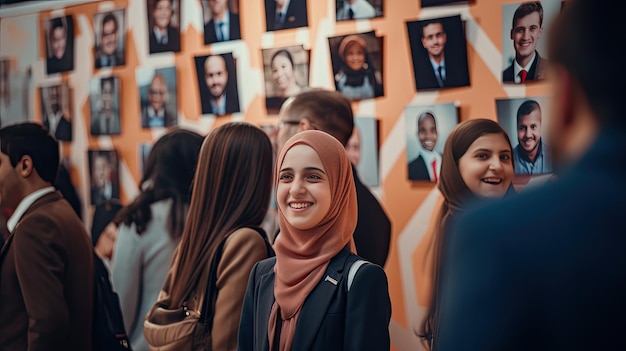 Une collection de photos de jeunes garçons exposées sur le mur des journées des enseignants