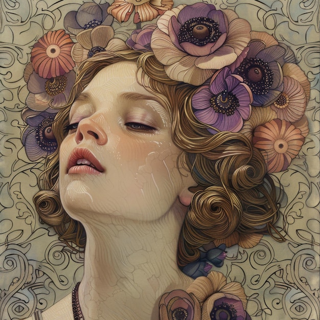 Collection de portraits de femmes dessinés à la main