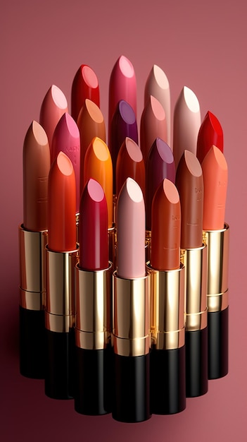 Une collection de rouges à lèvres de la marque lipstick.