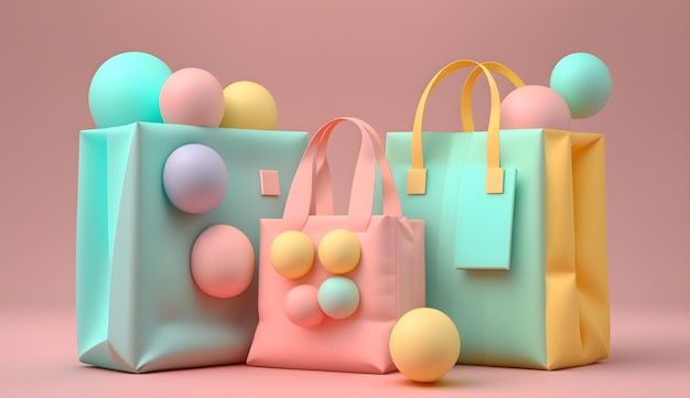 Une collection de sacs colorés avec le mot sac dessus