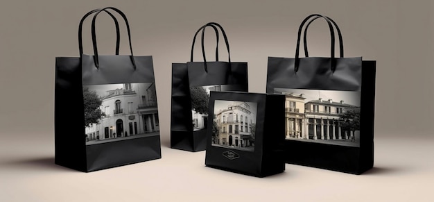 Une collection de sacs pour la ville de paris.