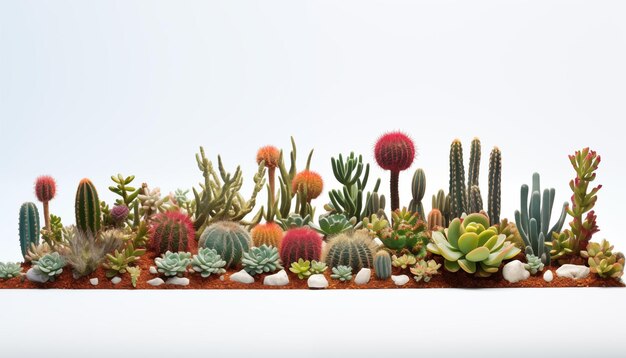 Une collection de succulentes et de cactus miniatures