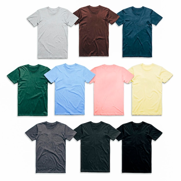 Collection de t-shirts colorés