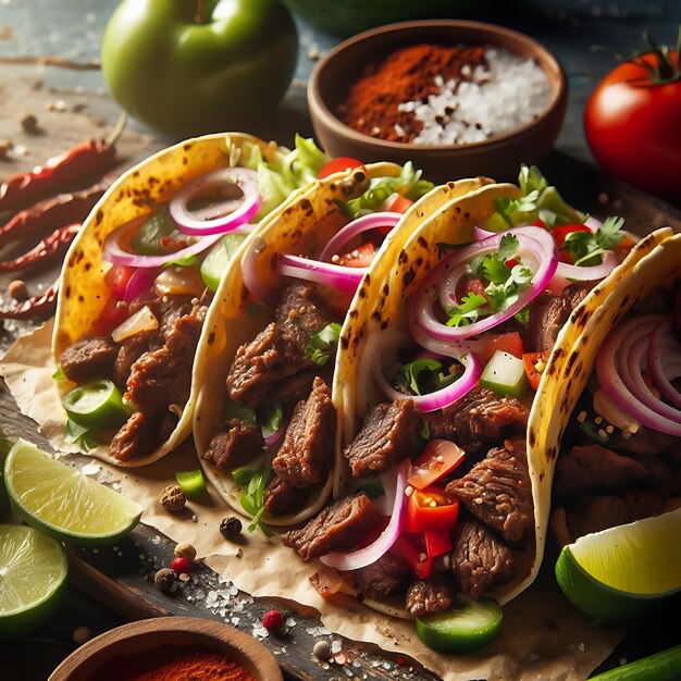 Photo la collection de tacos mexicains fiesta vibrant sur freepik