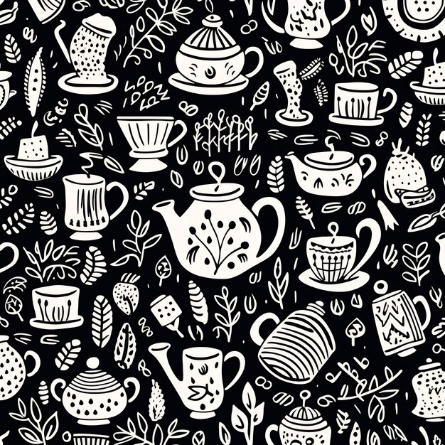 une collection de tasses à thé et de tasse à thé.