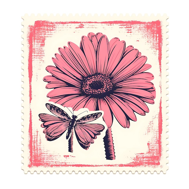 Collection de timbres élégante, fleurs aquarelles et dessins artistiques pour l'artisanat numérique