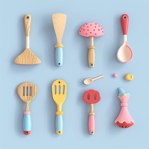 Photo une collection d'ustensiles et d'outils de cuisine