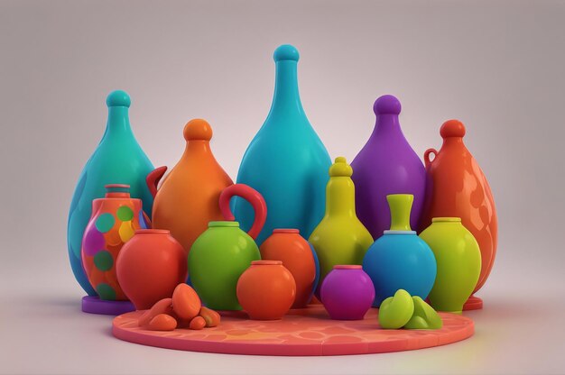 Une collection de vases colorés