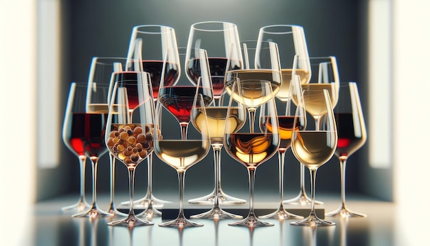 Une collection de verres à vin