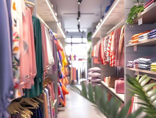 Une collection de vêtements élégants dans la boutique à la mode Ai Generated