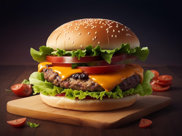 Des collections d'images d'arrière-plan de hamburgers, de beaux papiers peints, générés par AI.