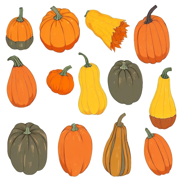 Des collections d'images de fond de citrouille de Thanksgiving ont été générées.