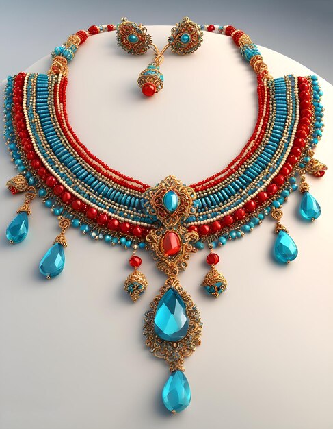 Photo un collier de la collection de bijoux de la société