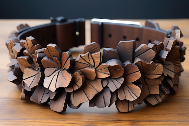 collier croisé en bois fabriqué à l'aide d'outils d'IA générative