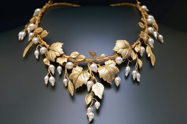 Un Collier Inspiré De La Nature Avec Des Motifs De Feuilles Ou De Fleurs Generative AI