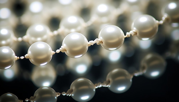 Un collier de perles noires précieuses par centaine en méthode offset à tous degrés