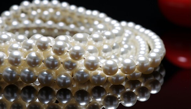 Photo un collier de perles noires précieuses par centaine en méthode offset à tous degrés