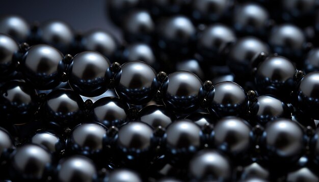 Photo un collier de perles noires précieuses par centaine en méthode offset à tous degrés