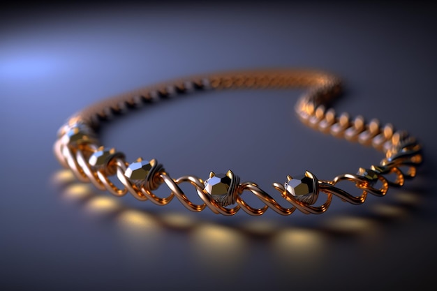 Un collier avec des perles d'or et une chaîne en or.