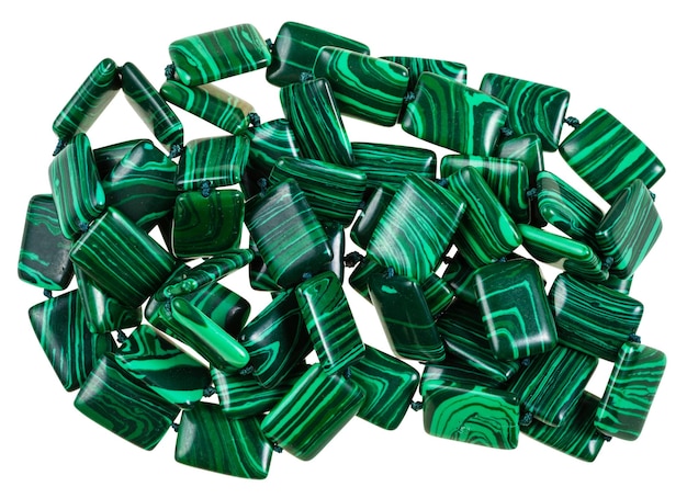 Collier de pierres de malachite artificielles vertes