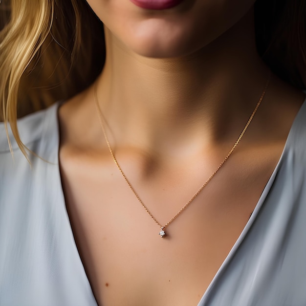 collier à points en or délicat pour femmes