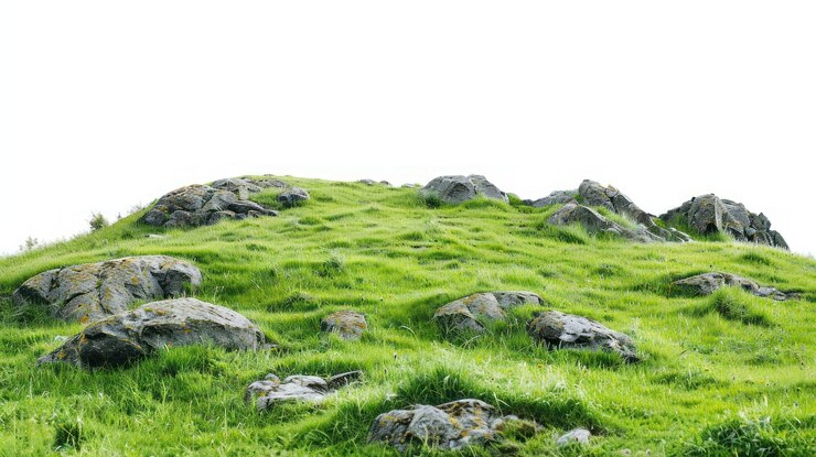 Photo une colline d'herbe verte et luxuriante