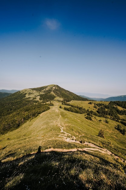 Colline de Ploska avec refuge de montagne de Borisov montagnes Big Fatra Slovaquie Randonnée été Slovaquie paysage