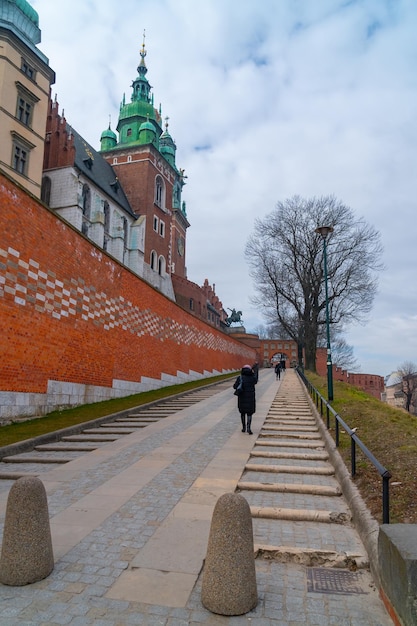 Colline de Wawel avec cathédrale et château à Cracovie