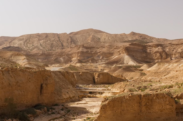 Collines et rochers dans le désert de Judée en Israël