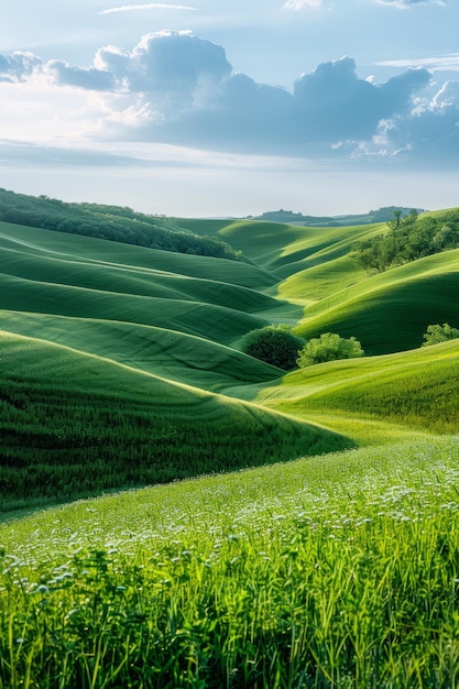 Photo les collines vertes de la toscane, en italie