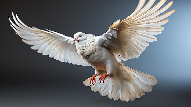 La colombe blanche de la paix, un symbole bien détaillé sur un fond blanc