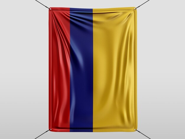 Colombie du drapeau de rendu 3D isolé et fond blanc