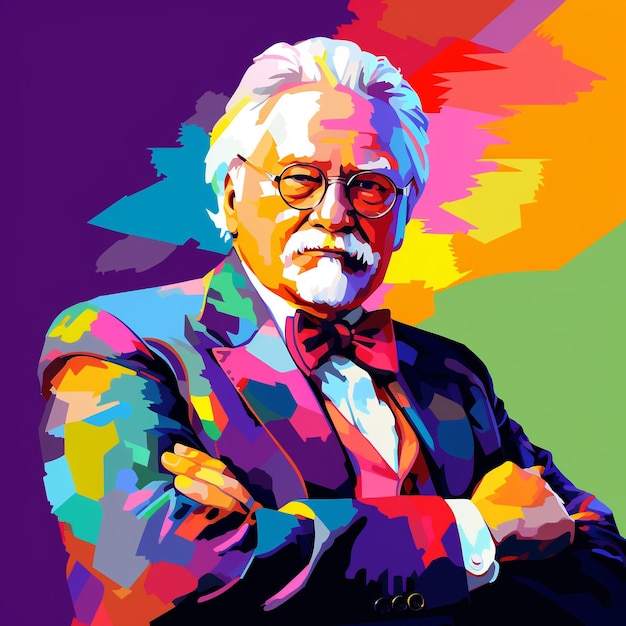 Colonel Harland Sanders dans le style de Wpap Generative Ai