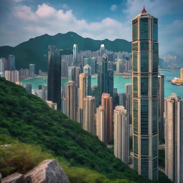 Colonne hexagonale du parc géographique de Hong Kong.