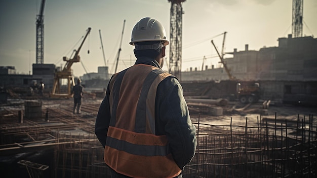 Colonne vertébrale de la construction Ouvrier sur le site