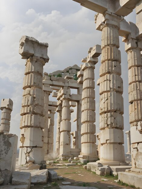 des colonnes de pierre